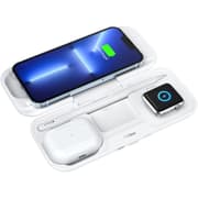 MOMAX Airbox Multi-Device Wireless Charging Power Bank, Foldable 5 in 1 Wireless Charging Station, 10000mAh MFi Certified for iPhone 15/Plus/Pro/Pro Max,14,13 Series, Apple Watch, AirPods and More - White product image