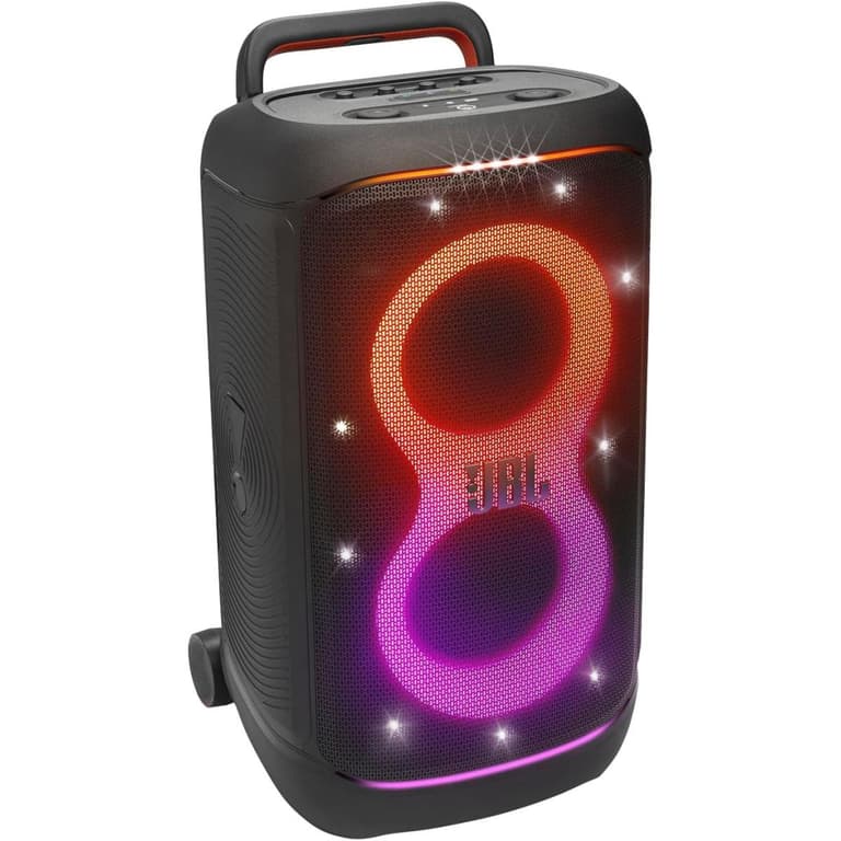 JBL PartyBox 520 - Portable Battery-Powered Party Speaker with AI Sound Boost, Up to 15 Hours of Play time, IPX4 Splash Proof, Multi-Speaker Connection by Auracast, and Telescopic Handle - Black
