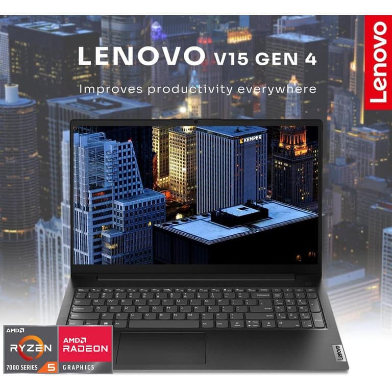 Lenovo V15 G4 (2024) NEW 7Gen AMD Ryzen 5 4-Cores Budget-Friendly Business Class w/ 2 Years Warranty & 16GB DDR5 Memory , Black