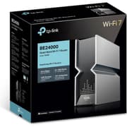 TP-Link Archer BE900 BE24000 Quad-Band Wi-Fi 7 Router, Dual 10Gbps, x5 Ethernet Ports, LED Touchscreen, 12x Optimally Positioned Antennas, EasyMesh-Compatible, Silver product image