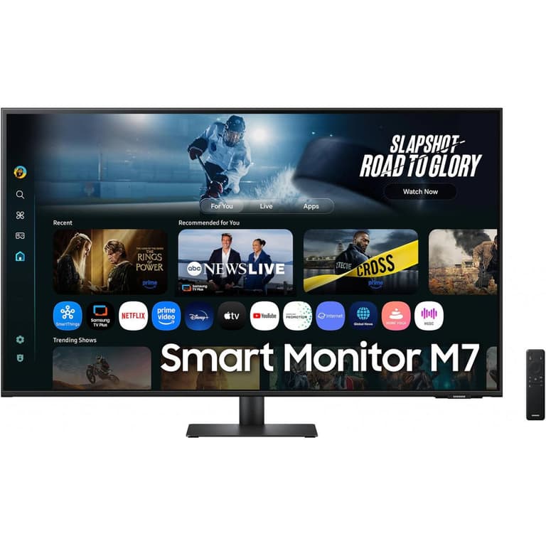 SAMSUNG M7 43" M70F Smart Monitor VA 4K UHD Resolution, 60Hz Refresh Rate, 4ms (GtG) Response Time, Tizen Operating System, WIFI5 & BT5.2 Connectivity, Black Built In Speakers & Remote