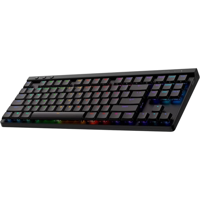 Logitech G515 Wireless Gaming Keyboard TKL, LIGHTSYNC RGB, Thin Tenkeyless Design, Double-Shot PBT Keycaps, Tactile Brown Mechanical Switches - Black