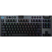 Logitech G915 X Lightspeed TKL Wireless Mechanical Gaming Keyboard, Double-Shot PBT Keycaps, Fully Programmable Keys, RGB Backlit Mac/PC Gaming Keyboards, Aluminum Finish, GL Clicky Switches, Black product image