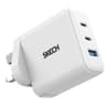 Skech Power Delivery 3 Port GaN Wall Charger 65w PD Power Charger Dual Type-C Port + USB-A – white product thumbnail 1