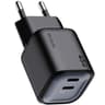 Mcdodo Gana Mini 45W GaN Charger – 2-Port Fast Wall Charger with Dual USB-C, Compact Design, Compatible with Laptops, Tablets, Smartphones & More - Black product thumbnail 1