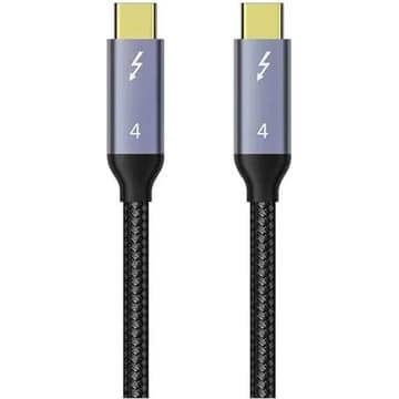 COTECI Thunderbolt 4 Certified USB C to USB C Cable, 8K/4K Display/40Gbps Compatible with USB-4 1M - Black