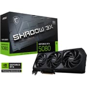 MSI GeForce RTX 5080 SHADOW 3X OC Graphics Card, 16GB GDDR7 256-Bit Memory, 2640 MHz Boost Clock, 10752 CUDA Cores, 30 Gbps Memory Speed product image