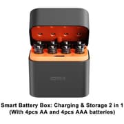IDMIX Rechargeable Battery Set with 8pcs AA X4 + AAA X4 1.5V lithium batteries Smart Battery Box Charging & Storage 2 in 1 1200+ cycles product image