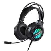AULA S606 headset esports game RGB cold light effect noise reduction microphone floating head beam USB wired - Black product image