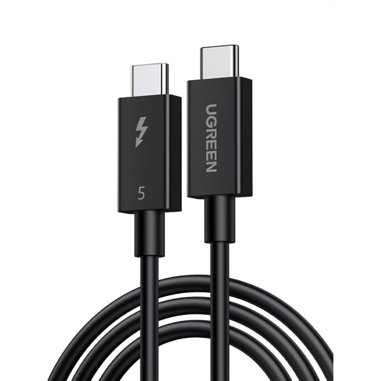 UGREEN 240W 80Gbps Thunderbolt 5 Cable with 120Gbps Bandwidth Boost, Intel Certified USB C Cable, 16K/8K@60Hz Compatible with Thunderbolt 4, USB4, iPhone 17 Pro Max, MacBook Pro, Dell XPS, Hub, 1M - Black