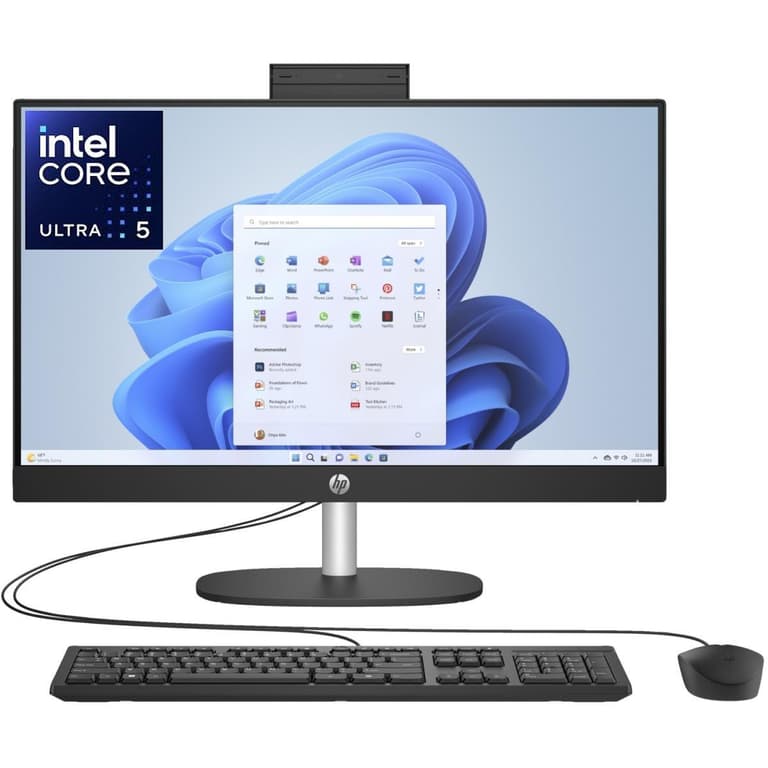 HP All-in-One 24-cr1010ne PC (2024) NEW Intel Core Ultra 5 12-Cores w/ 24" IPS Full HD 99% sRGB Display - Black