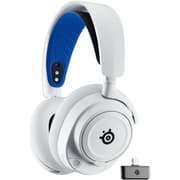 SteelSeries Arctis Nova 7P Wireless Multi-Platform Gaming Headset Neodymium Magnetic Drivers 2.4GHz + Bluetooth 38Hr USB-C Battery Gen2 AI Mic PlayStation, PC, Switch, VR, Mobile - White product image