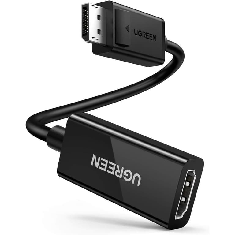 UGREEN DisplayPort to HDMI Adapter 1080P@60Hz DP to HDMI Male to Female Converter Video Display Cord Compatible with AMD NVIDIA Dell HP PC Laptop HDTV Monitor Projector Computer