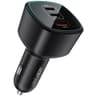 ACEFAST B18 Car Charger 200W Dual USB-C + USB-A Fast Charging Cigarette Lighter Adapter - Black product thumbnail 1