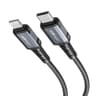 ACEFAST C23-01 Type-C to Lightning 30W PD Fast Charging Cable 1.2m Braided, USB-C to iPhone, Smart Chip, Reinforced Zinc-Alloy Connectors USB 2.0 Data Sync, Durable for iPhone/iPad - Black product thumbnail 1