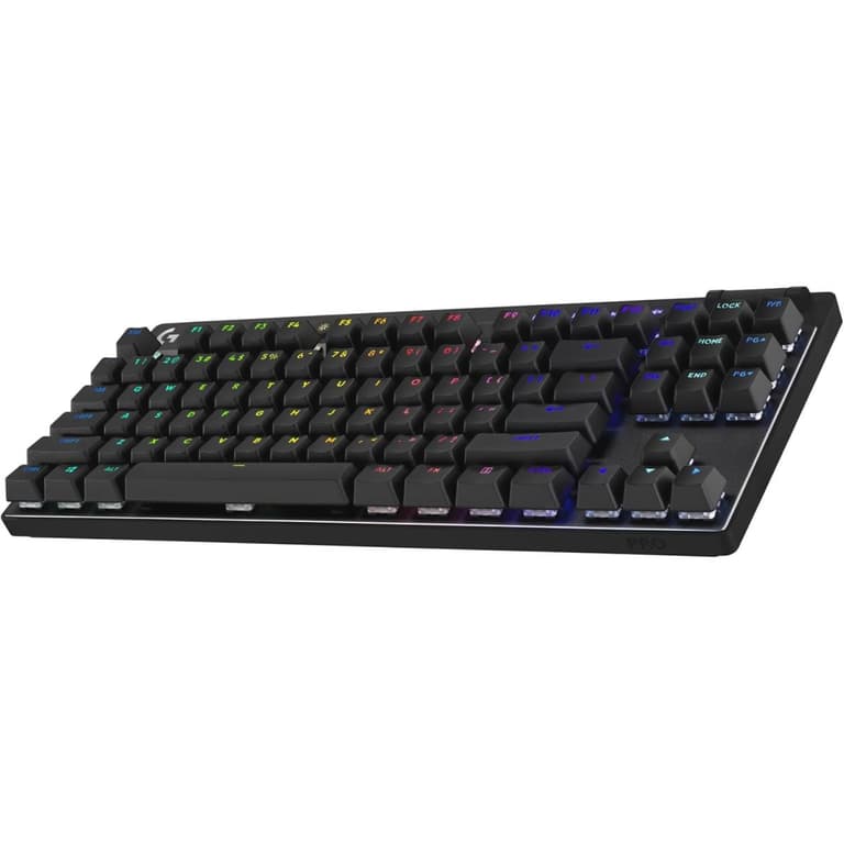 Logitech G PRO X TKL LIGHTSPEED Wireless Gaming Keyboard, Ultra-Portable Tenkeyless Design, Lightsync RGB Backlit, PBT Keycaps, Tactile Switches (GX Brown), BT/USB, US INTL Layout, Black