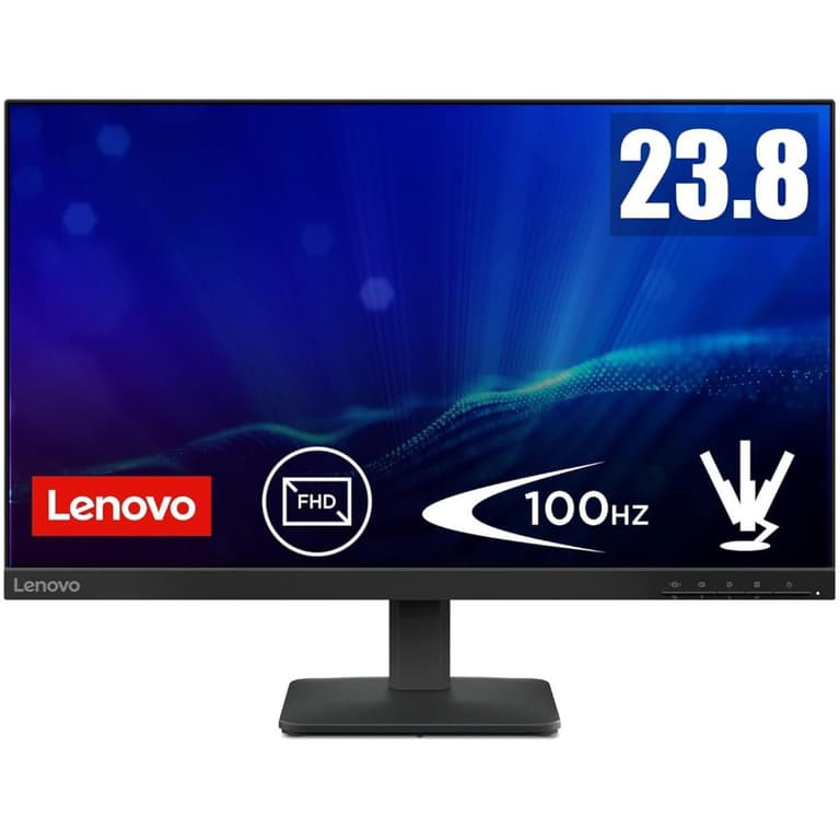 Lenovo L24-4E IPS 24" Full HD 99% sRGB 100Hz Eyesafe & Low Blue Light w/ VGA & HDMI Interface - Black