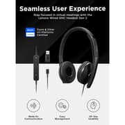 Lenovo Wired ANC Headset, USB-C and USB-A connectivity, Zoom Certified, Active Noise Cancellation, Hearing Protection, 145g Lightweight Comfortable Design, Replaceable Earcups, Business Headset product image