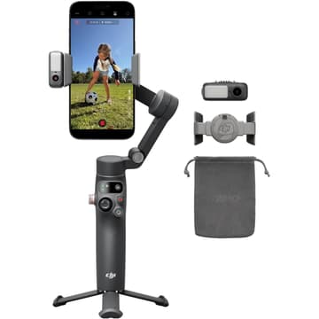 DJI Osmo Mobile 8 Gimbal Stabilizer for Phone, AI Native Tracking with Audio & Lighting, 360° Pan Rotation, Built-in Extension Rod & Tripod, 10h Battery, Extension Rod, Robust 3-Axis Stabilization