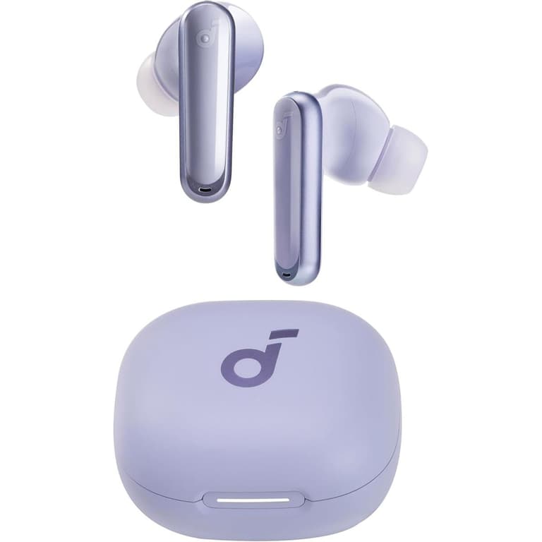 Anker Soundcore P40i Bluetooth Headphones, 11mm Drivers, Adaptive ANC, 6 Mics, AI Clear Calls, Wireless Charging Compatible, BT5.3, IPX5 Water-Resistant, up to 60H Playtime, Built-In Phone Stand - Purple