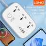LDNIO SC6 Universal Power Socket 3250W USB C PD Fast Charging 3 Outlet Multi Plug Extension Cord, 2M Cable Surge Protector - White product thumbnail 1