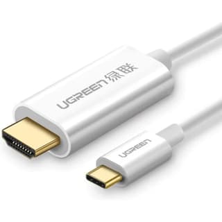 UGREEN USB Type C to HDMI Cable, ABS Case, 24K Gold-Plated Connector, Anti-Interference, Anti-Oxidation, Multiple Interior Shielding, 1.5 Meter Length, White