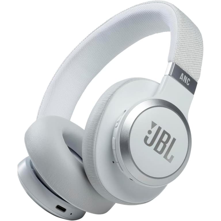 JBL Live 660NC Adaptive Noise Cancelling Over-Ear Bluetooth 5.0 Up to 50H Battery Speed Charge Ambient Aware Voice Assistant integration TalkThru - White