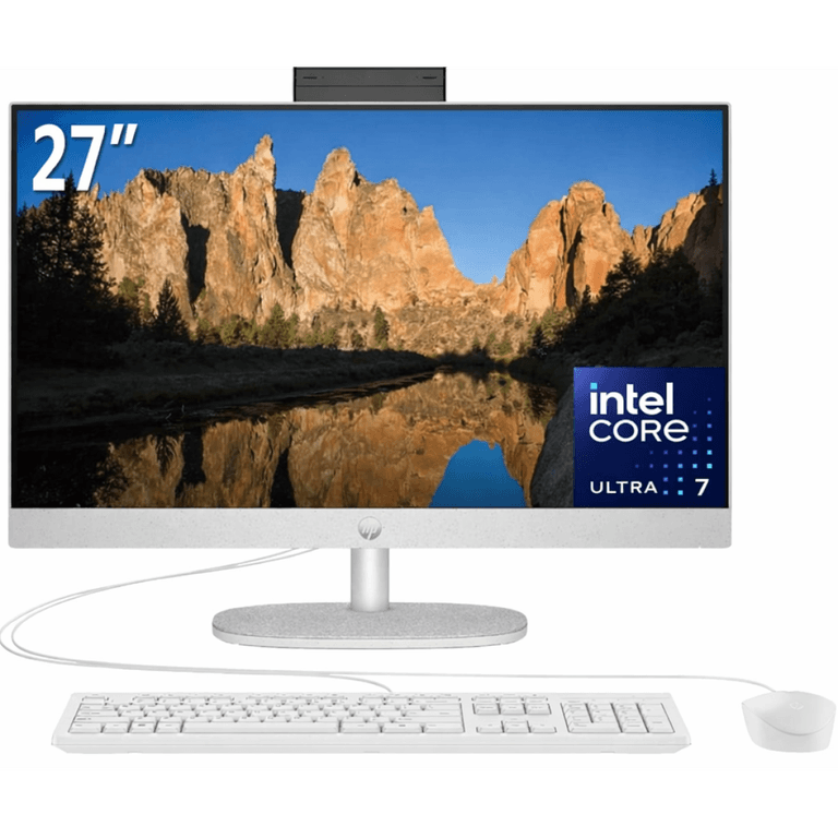 HP All-in-One 27-cr1005ne PC (2024) NEW Intel Core Ultra 7 12-Cores w/ 27" IPS Full HD 99% sRGB NONE Touch Display & DDR5 Memory - White