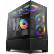 DeepCool CG380 3F Panoramic ATX Mid-Tower Case 3x Pre Installed ARGB Fans , Support Back Connectors & Up to 360mm +240mm Radiators, Front 2x USB3.0 1x USB C , Black product image