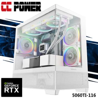 CC Power 5060TI-116 Gaming PC NEW Intel Ultra 5 10-Cores w/ Nvidia RTX 5060TI 8GB DDR7 & Advanced Air Cooler