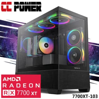 CC Power 7700XT-103 Gaming PC NEW 9Gen AMD Ryzen 7 7700 8-Cores w/ AMD Radeon RX 7700 XT 12GB & DDR5 Memory & Advanced Air Cooler