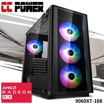 CC Power 9060XT-108 Gaming PC NEW 13Gen Intel Core i7 16-Cores w/ AMD Radeon 9060 XT 8GB DDR6 & Advanced Air Cooler