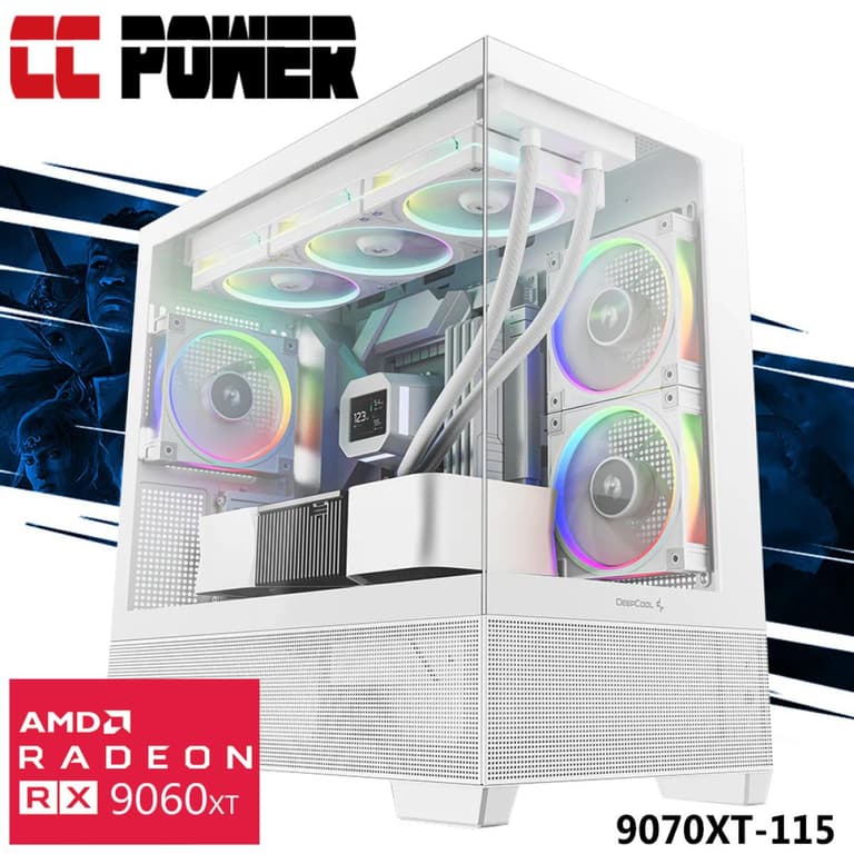 CC Power 9070XT-115 Gaming PC NEW Intel Ultra 5 10-Cores w/ AMD Radeon RX 9070 XT 16GB DDR6 & Liquid Cooler