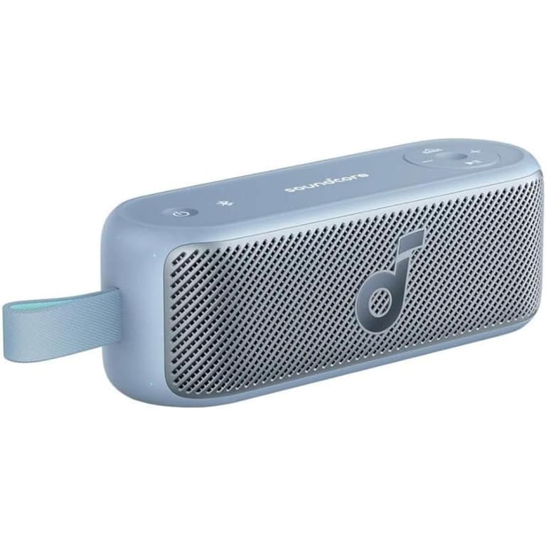 Anker Soundcore Motion 100 Portable Wireless Bluetooth Speaker, 20W Dual Full-Range Drivers, Built-In Strap, 12-Hour Playback, BassUp Technology, IPX7 Waterproof, Customizable 9-Band EQ - Blue