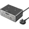 Promate PowerBrix-160 GaNFast 160W Charging Hub, Quad 3250W AC Sockets, 140W PD3.1 Usb-c, 100W USB-C, Dual 30W USB-C PD, 30W USB-A, Retractable Cable, 3m Power Cord - Gray product thumbnail 1