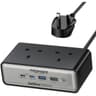 Promate PowerBrix2-GaN65 65W Power Delivery GaNFast Charging Station with 3250W Dual AC Socket, GaN Technology, Dual USB Port, Multi Protection System, Black | PowerBrix2-GaN65 - Black product thumbnail 1