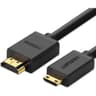 UGREEN HDMI-Mini HDMI 1 m Black HDMI Cable – HDMI Cables (1 m, HDMI Type A (Standard), HDMI Type C (Mini), 3d, 10.2 Gbit/s, Black) product thumbnail 1
