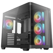 DeepCool CG530U 4F Curved Glass Panoramic ATX Mid-Tower Case 4x Pre Installed Fans Dual Chamber, Support Back Connectors & Up to 2x 360mm +280mm Radiators, Front 2x USB3.0 , Black product image