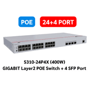 Huawei EKit S310-24P4X L2+ Managed Switch 24 Port Gigabit ( 24 POE – 400 Watt ) + 4 10GE SFP+ Ports product image
