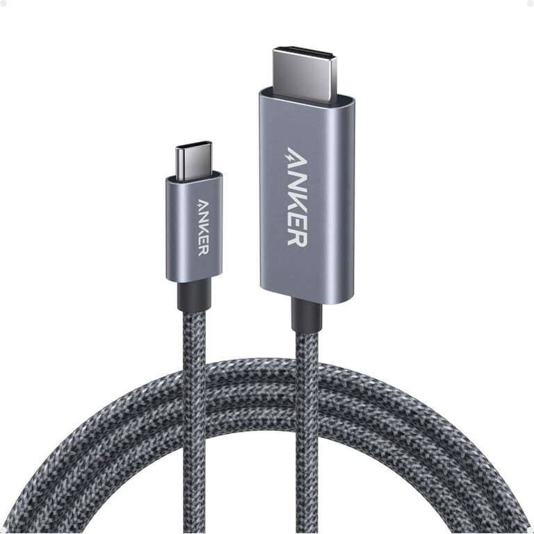 Anker HDMI Cable, 4K@60Hz Ultra-Fast Nylon-Braided USB C to HDMI Cord with Advanced Shielding, Thunderbolt 5/4/3, for MacBook, iPad, iPhone, HD TV, and More 1.8M