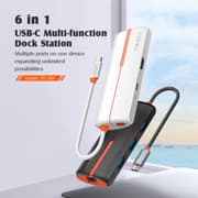 LDNIO DS-26H 6 In1 Type-C to Type-C*1+HDMI*1+USB3.0*3+RJ45*1, Docking Station Data Hub for Computer Laptop - White product image