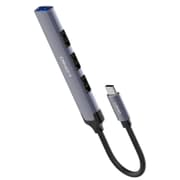 LDNIO DS-34U 4 in 1 USB C Type C HUB to USB3.0 Type-C 3 USB Splitter 4 Port Docking Station Charging Adapter for MacBook- Gray product image