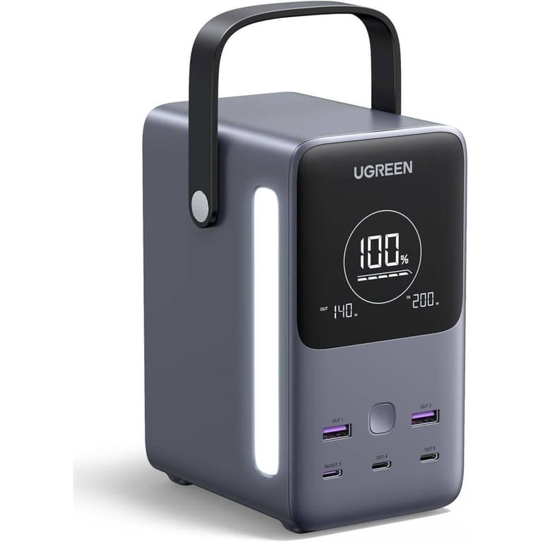 UGREEN PB770 Nexode Portable Charger Power Bank, 48000 mAh (153.6 Wh) Capacity, 300W MAX Fast Charging, 5 Ports Output, Smart Digital Display