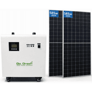 GO Green 4KW Solar Power Station (2000W Rated) w/ Built-in 4019 Watt-Hours Lithium iron phosphate (LiFePO4) + 900W Dual LONGi LR5-72HBD Solar Pannels & Low Voltage & Discharge Protection product image