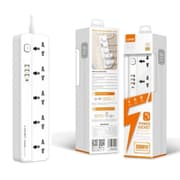 LDNIO SC5415 Popular Multi-Function Power Strip 5 Power Sockets +1PD 20W+1QC 18W+2 AUTO-ID Perfect Home/Office Charging Station - White product image