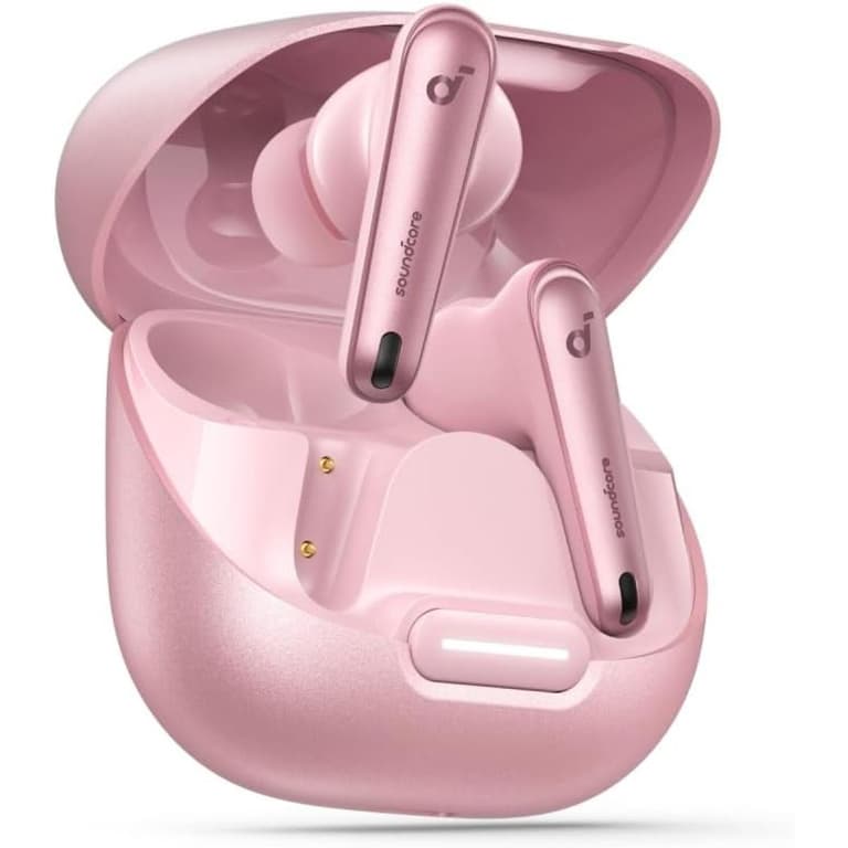 Anker soundcore Liberty 4 NC Wireless Earbuds, 98.5% Noise Reduction, Adaptive Noise Cancelling to Ears and Environment, Hi-Res Sound, 50H Battery, Wireless Charging, Bluetooth 5.3 - Pink