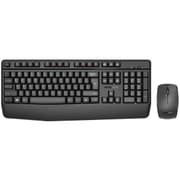 Promate ProCombo-14 Ergonomic Wireless Multimedia Keyboard with Palm Rest & Ambidextrous Mouse, 1200 DPI Sensor Resolution, Media Control, Palm Rest, English - Arabic Layout, Black product image