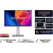 ASUS ProArt PA278QV Gen2 Professional 27” IPS 2K QHD HDR10 120HZ 95% DCI-P3, 100% sRGB Color Accuracy ΔE < 2, Calman Verified Eye Care Anti-glare & Tilt Pivot Swivel Height Adjustable Stand product image