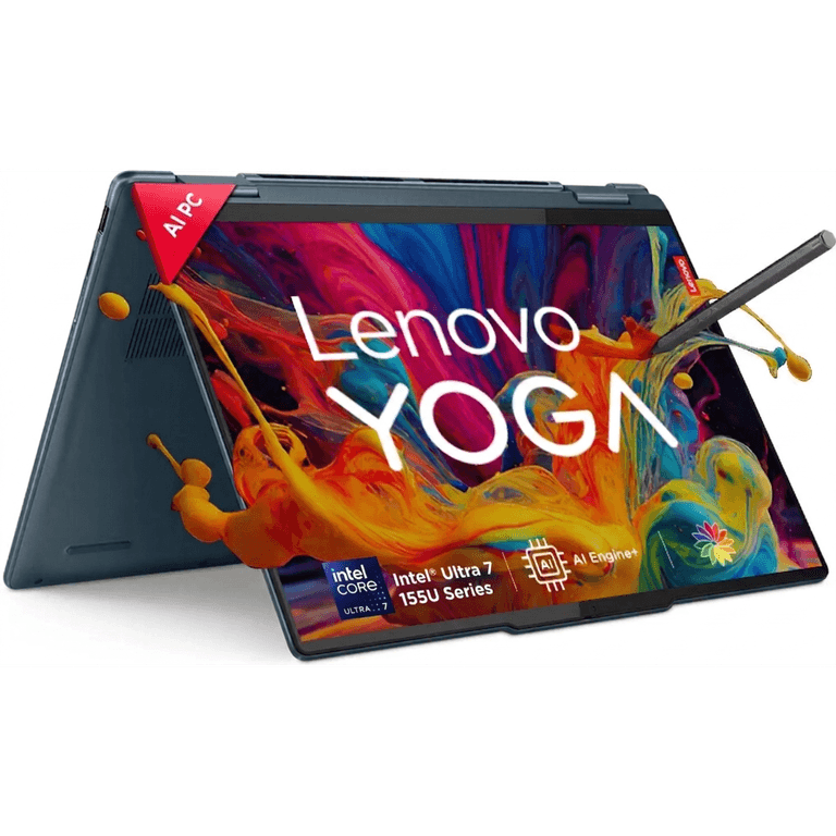 Lenovo Yoga 7 2-in-1 (2024) AI-Powered Performance Intel® Ultra 7 155U 12-Cores Fast-Charging, Long-Lasting Power w/ Touch Display & Lenovo® Pen , Tidal Teal
