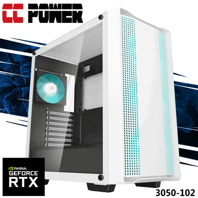 CC Power 3050-102 Gaming PC NEW 12Gen Intel Core i5 6-Cores w/ Nvidia RTX 3050 6GB DDR6 & Advanced Air Cooler
